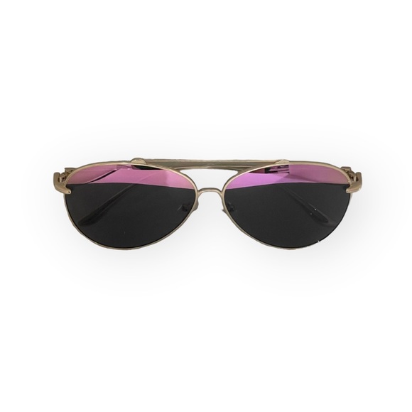 new AQS ☺︎︎ Oversized Aviator Shades Sunnies Sunglasses ☺︎︎ Pink with Gold Frame - Picture 7 of 16